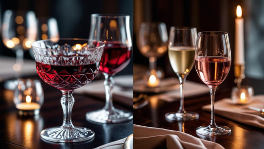 Taças de vinho e decoração da mesa